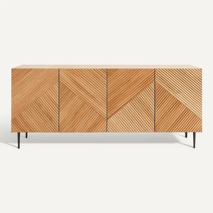 **Technische titel in het Nederlands:** "Modern Houten Dressoir met Gegraveerd Ontwerp"